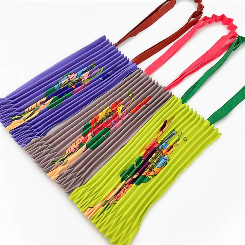 LANMREM 2025 nouveau sac à main plissé imprimé fleuri pour les femmes Style artistique français grande capacité sac