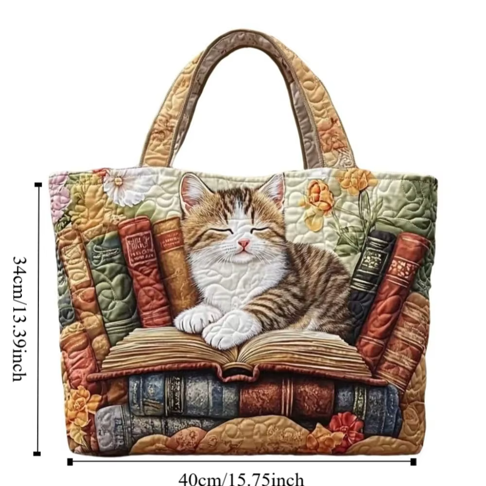 Sac fourre-tout pour femmes à motifs de chats