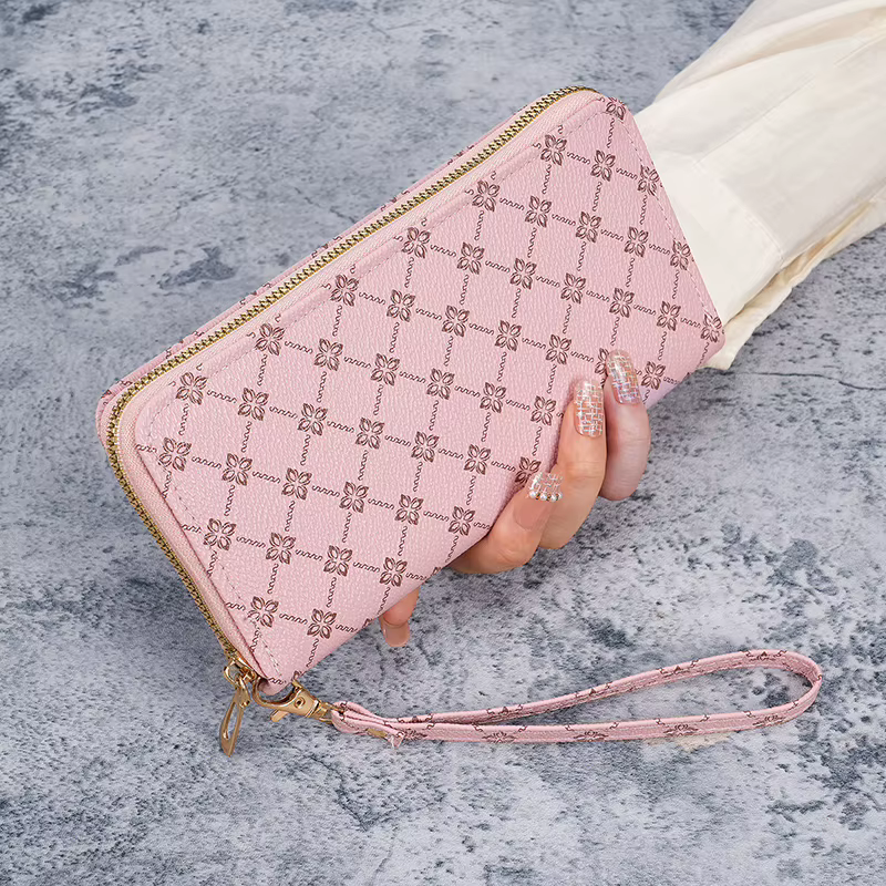 Nouvelle niche tendance européenne et américaine impression longue grande capacité portefeuille multifonctionnel pochette sac en gros