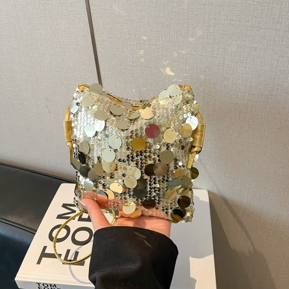 Sac à bandoulière mini en sequins pour femme