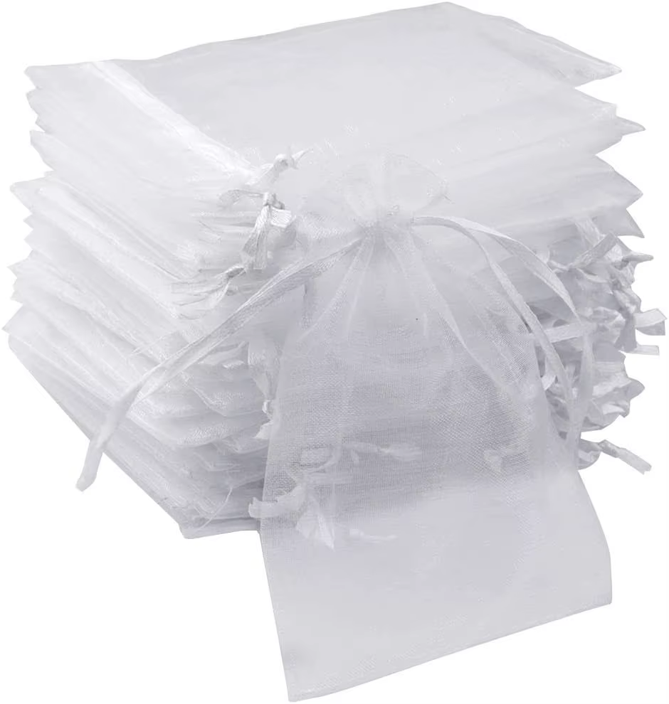 100 sacs en organza - Couleurs assorties 9x7cm (3.54''x 2.75'') - Pochette
