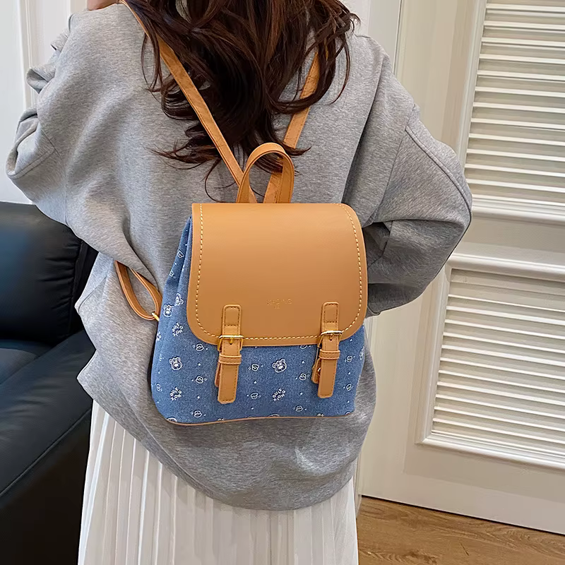 Sac à dos Pu bicolore pour femme