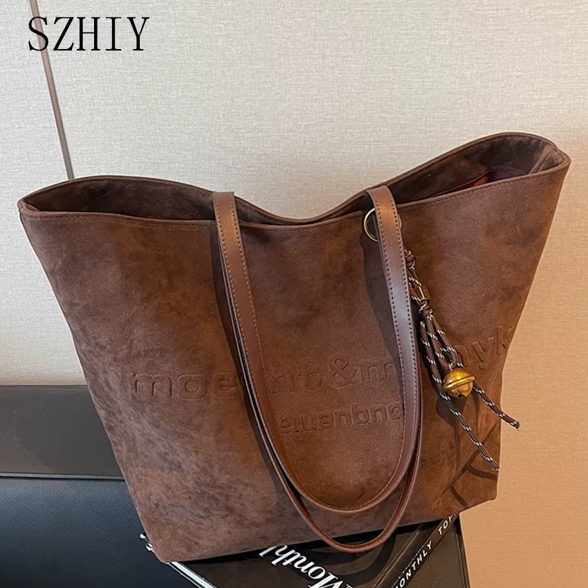 Sac fourre-tout en daim pour femmes