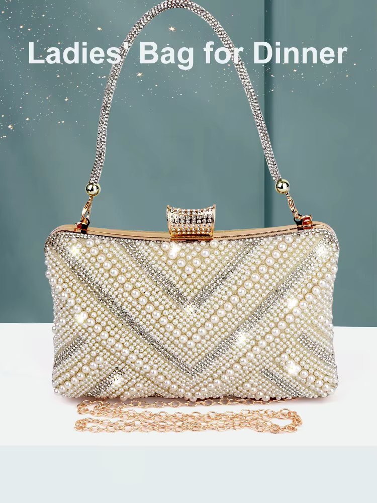 Sac à Main de Luxe Élégant en Perles pour Femme
