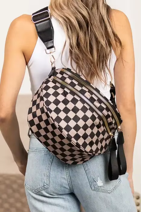 Sac banane à carreaux pour femmes