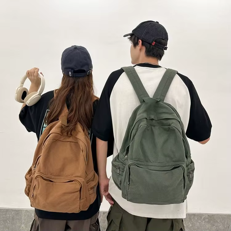 Sac à dos Vintage en toile délavée pour femmes