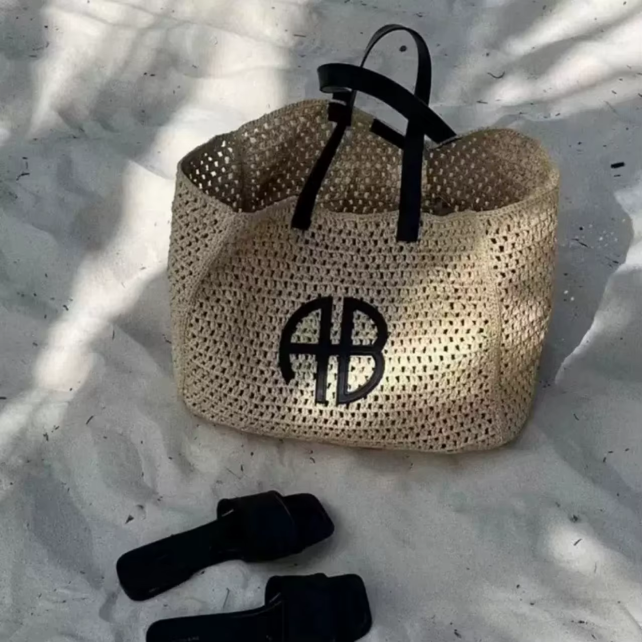 Grande capacité AB lettre paille tissé sac fourre-tout plage vacances dames rayure RIO ville Style Simple sac à main de voyage décontracté