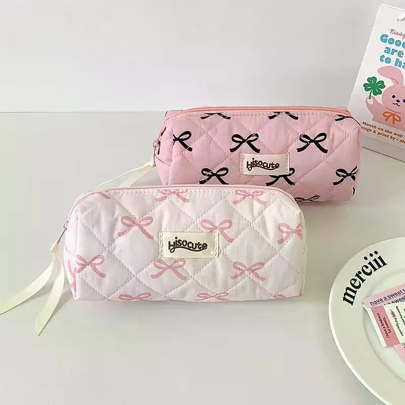 Trousse à crayons Sweet Girl avec nœud décoratif en ruban