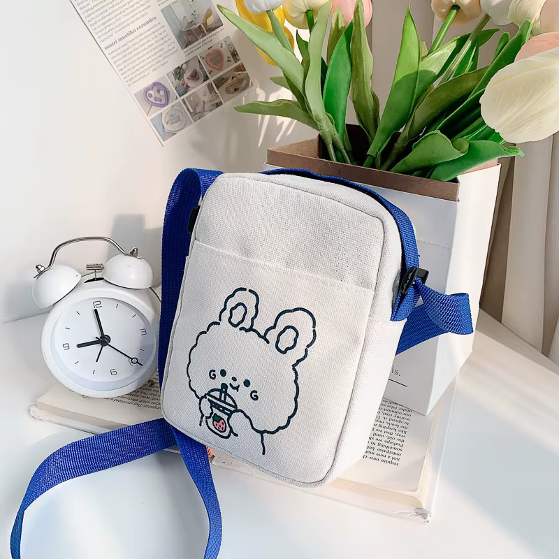 Sacs à bandoulière imprimés ours lapin pour femmes et filles