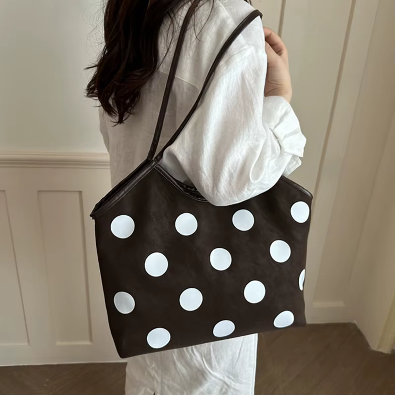 Sac fourre-tout vintage à pois