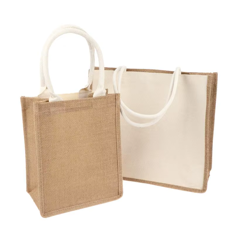 Sacs de courses en jute portables et réutilisables