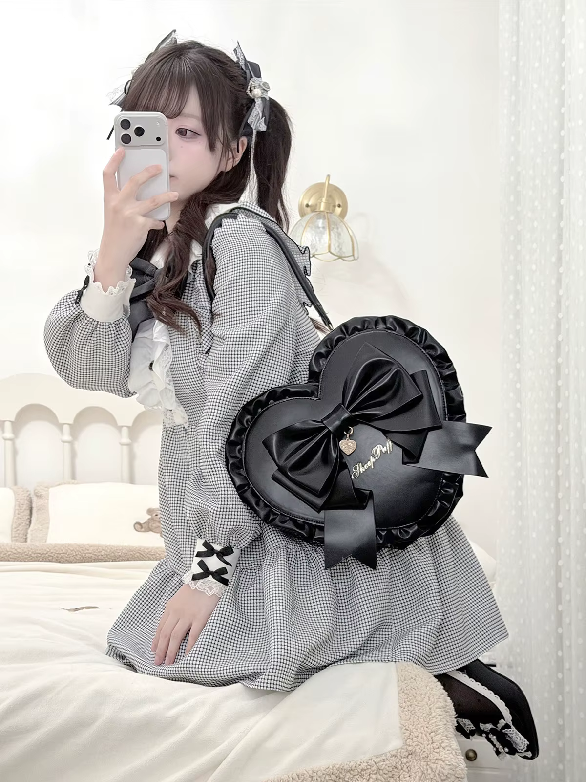 Sac Lolita Original 2026 Nouveau Sac à Bandoulière Unique avec Nœud Cœur et Dentelle