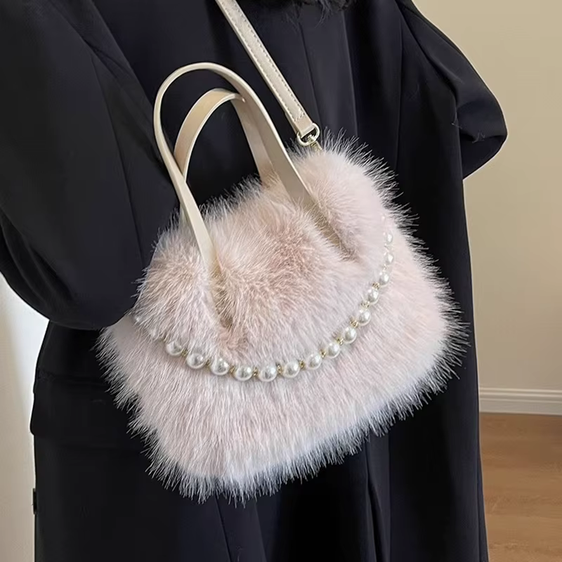 Sac fourre-tout en fausse fourrure pour femmes