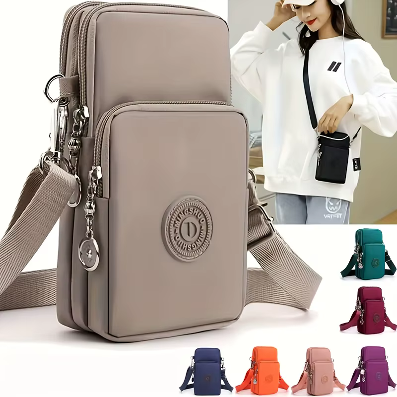 Sac bandoulière élégant beige multi-poches