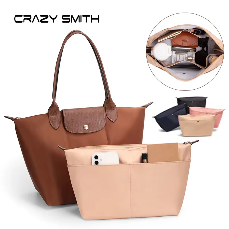 CRAZYSMITH insérer sac organisateur pour Longchamp sacs fourre-tout sac à main S/M/L luxe en Nylon sac