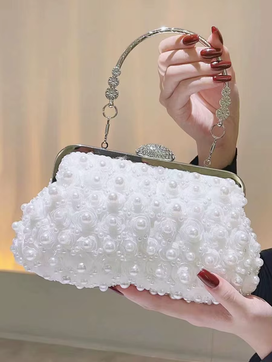 Sac à main de soirée perlé pour femme