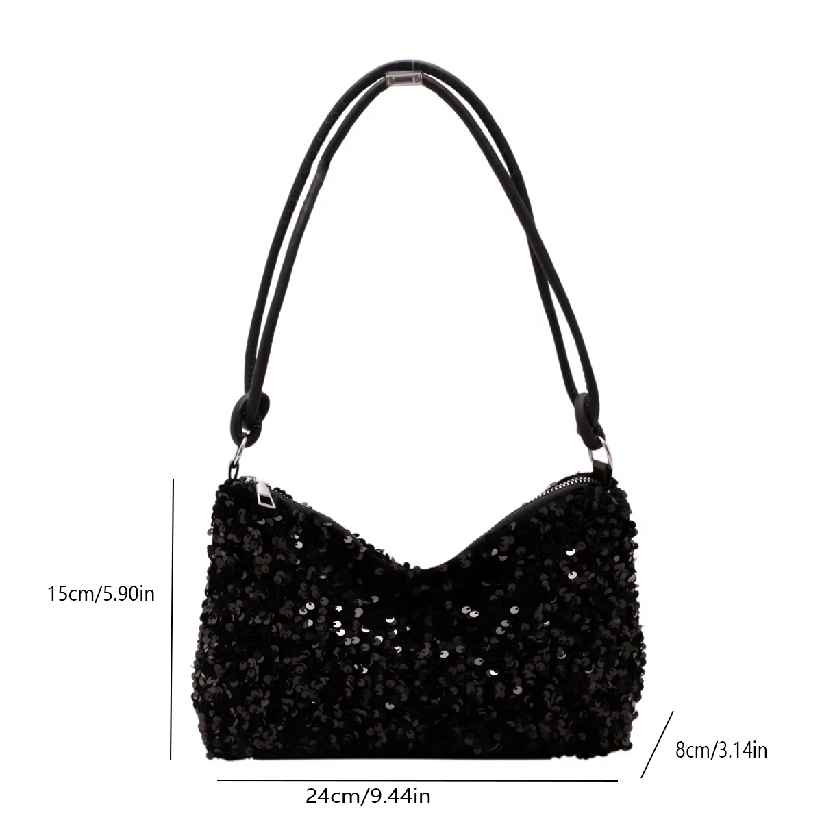 Sac bandoulière chic et décontracté 2026 INS Black Spice Glitter
