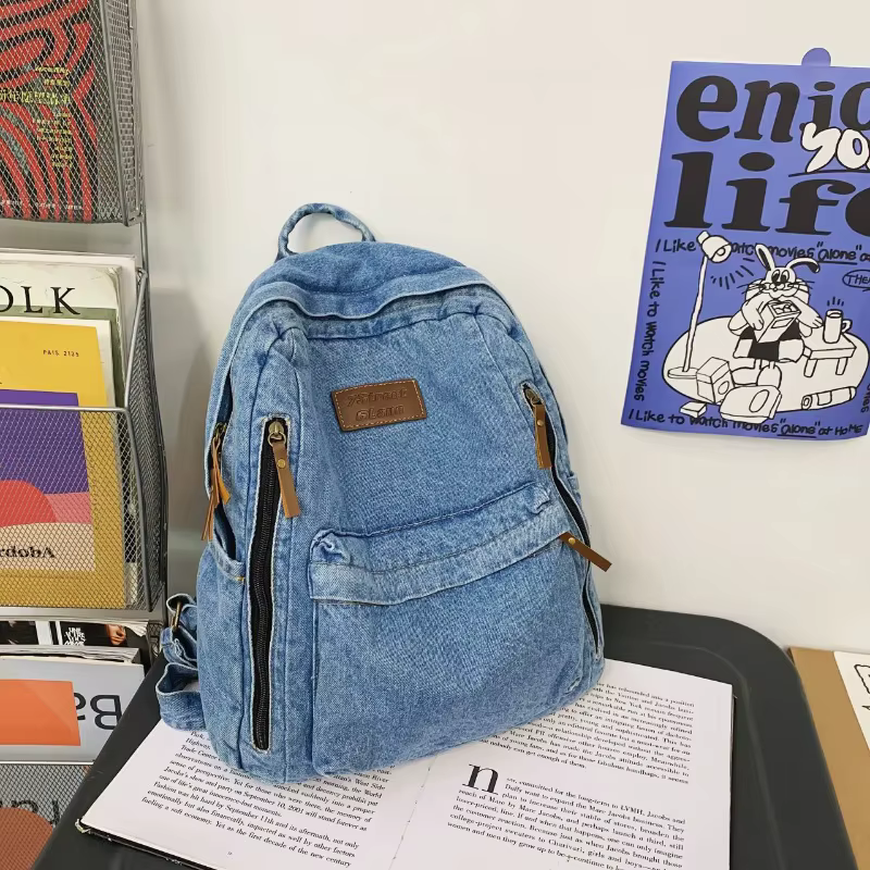 Sac à dos en jean tendance pour l'école