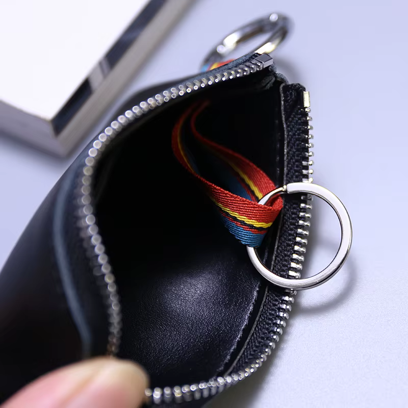 Mini sac à main pour hommes portefeuille femmes en cuir véritable fermeture éclair marque courte dame petit étui à clés