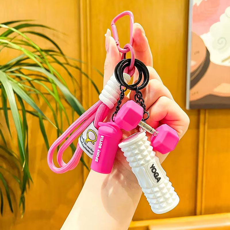 Mini porte-clés haltères détachables pour femme