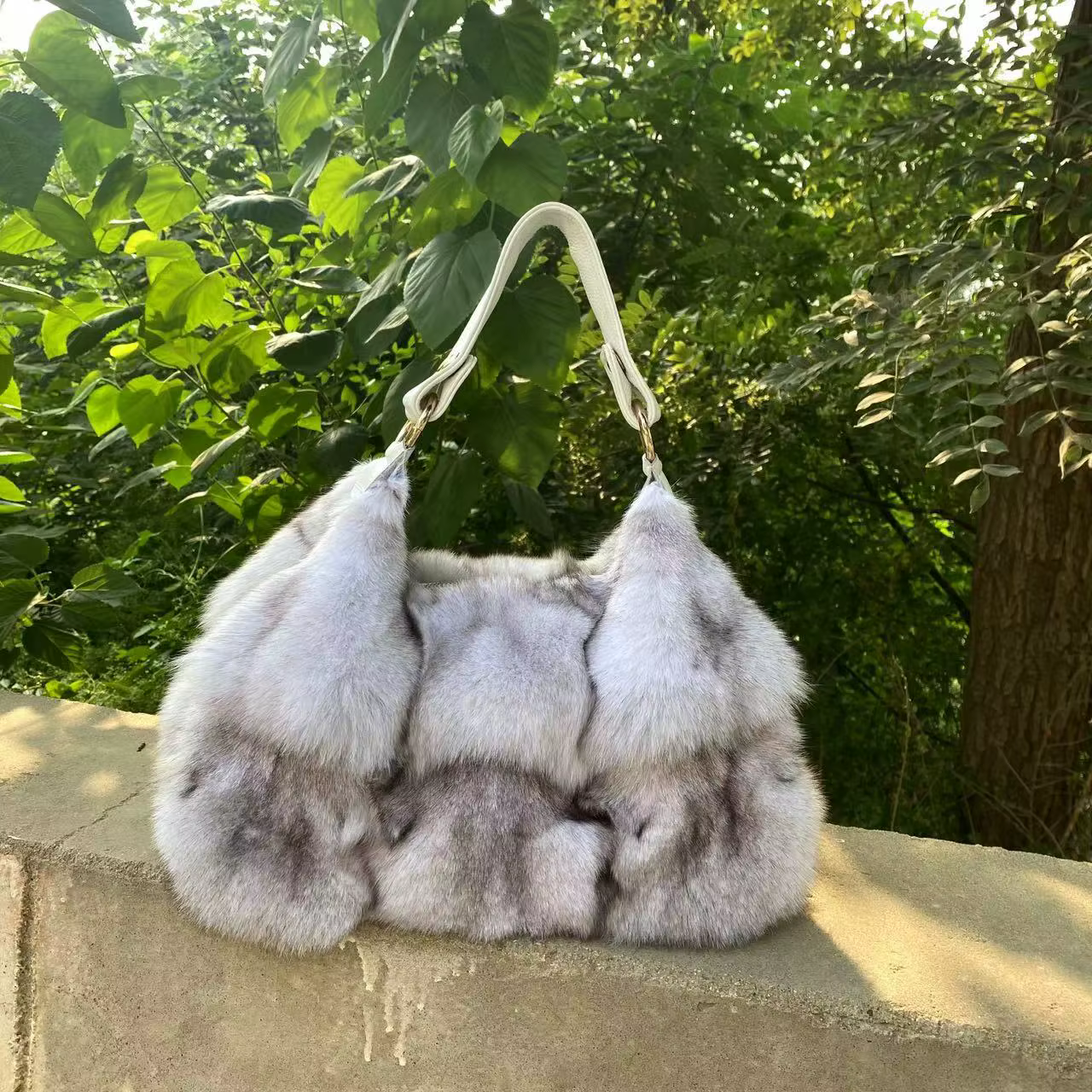 Sac à main en fourrure véritable de luxe pour femme