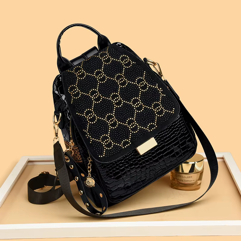 Sac à dos de luxe en cuir ciré à l'huile pour femmes