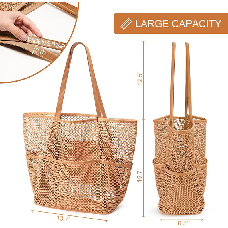 Sac fourre-tout en maille de nylon pour femme