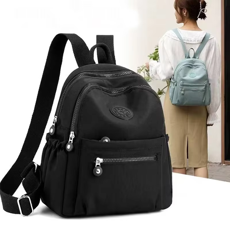 Coréen Nylon sac à dos femmes décontracté couleur unie petit cartable sac de voyage pour adolescent étudiant école sac à dos maman sac rюкзак