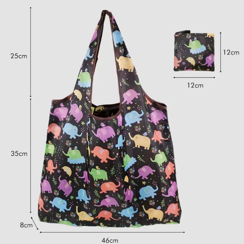 Grande taille en Nylon grand fourre-tout ECO réutilisable Polyester Portable épaule femmes sacs à main pochette pliante sac à provisions pliable
