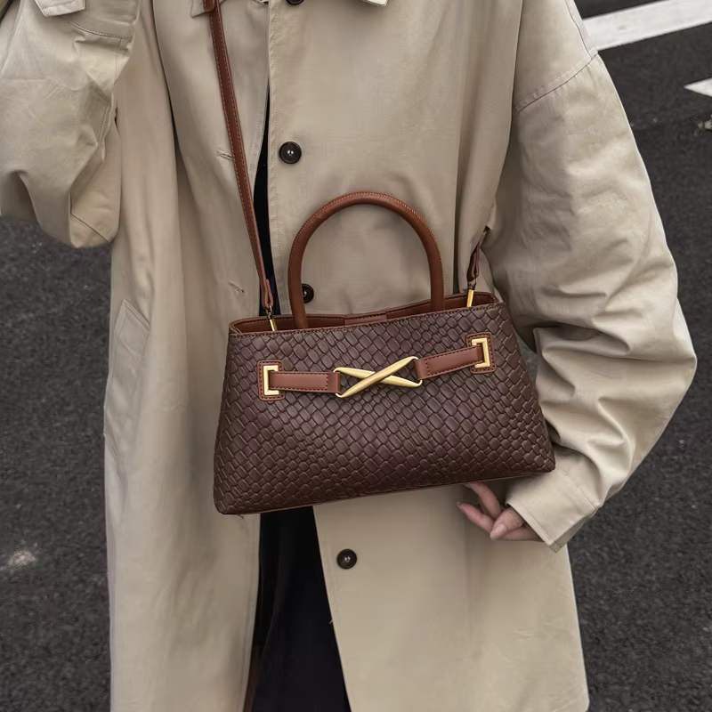 Sac à main à texture tissée en Pu pour femmes