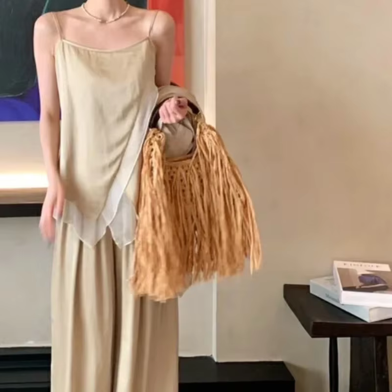 Sac fourre-tout bohème vintage à pompons