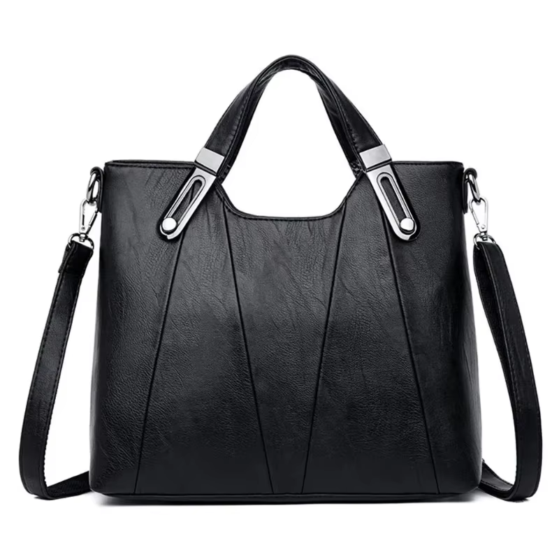 Sac à main en cuir souple pour femme, sac à main minimaliste polyvalent décontracté, sac fourre-tout élégant pour les trajets quotidiens
