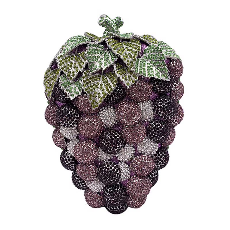 Mode raisin cristal sacs sac à main violet concepteur femmes fête embrayages Mini pochettes livraison directe mariage