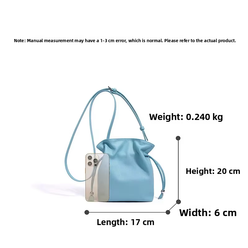 Sac nuage de marque en cuir souple avec fermeture à cordon
