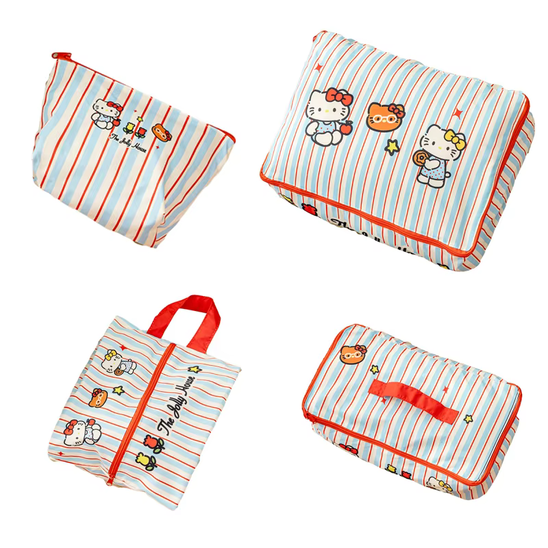 Nouveaux sacs de rangement de voyage rayés Kt 2026, organisateurs de valise étanches pour vêtements, sous-vêtements, chaussures, cadeau