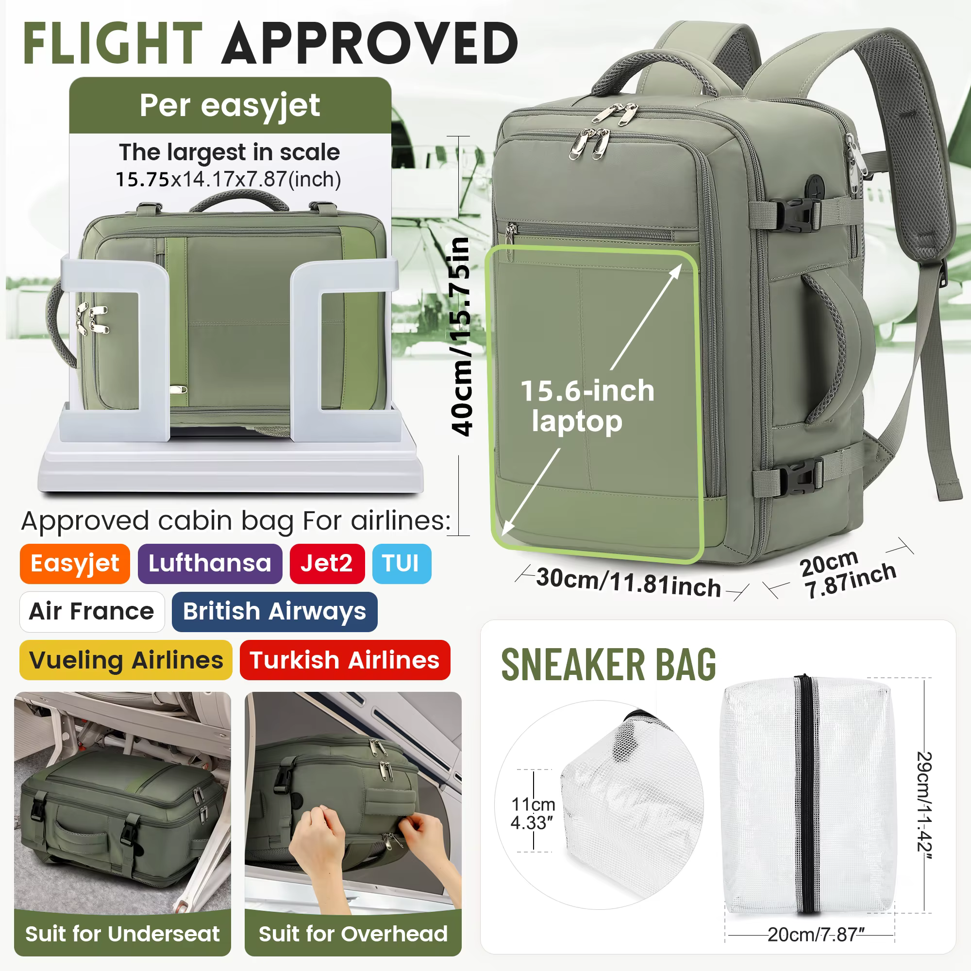 Ryanair 40x30x20 sac de cabine à bagages