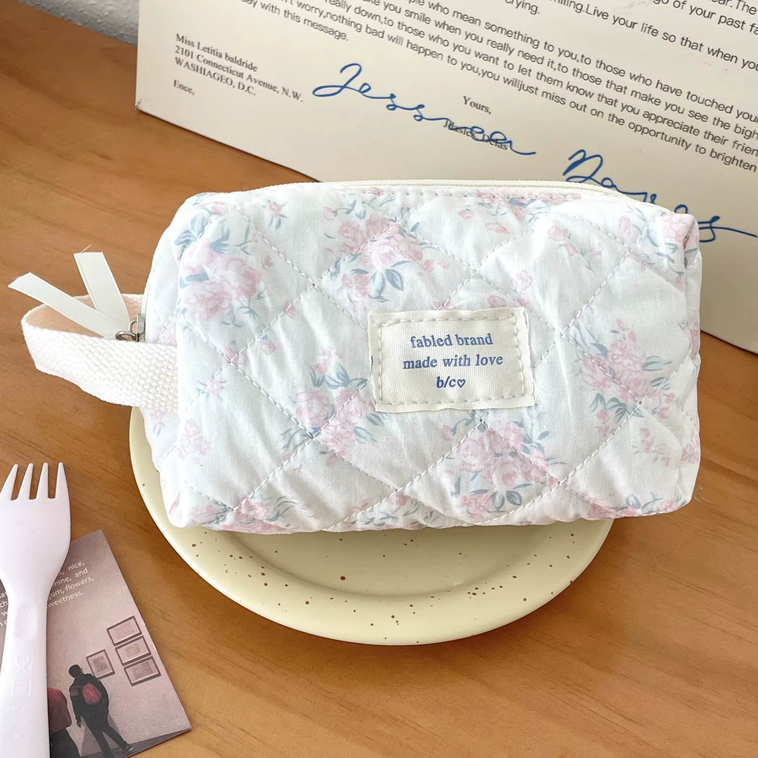 Sac à cosmétiques Vintage à fleurs pour femmes
