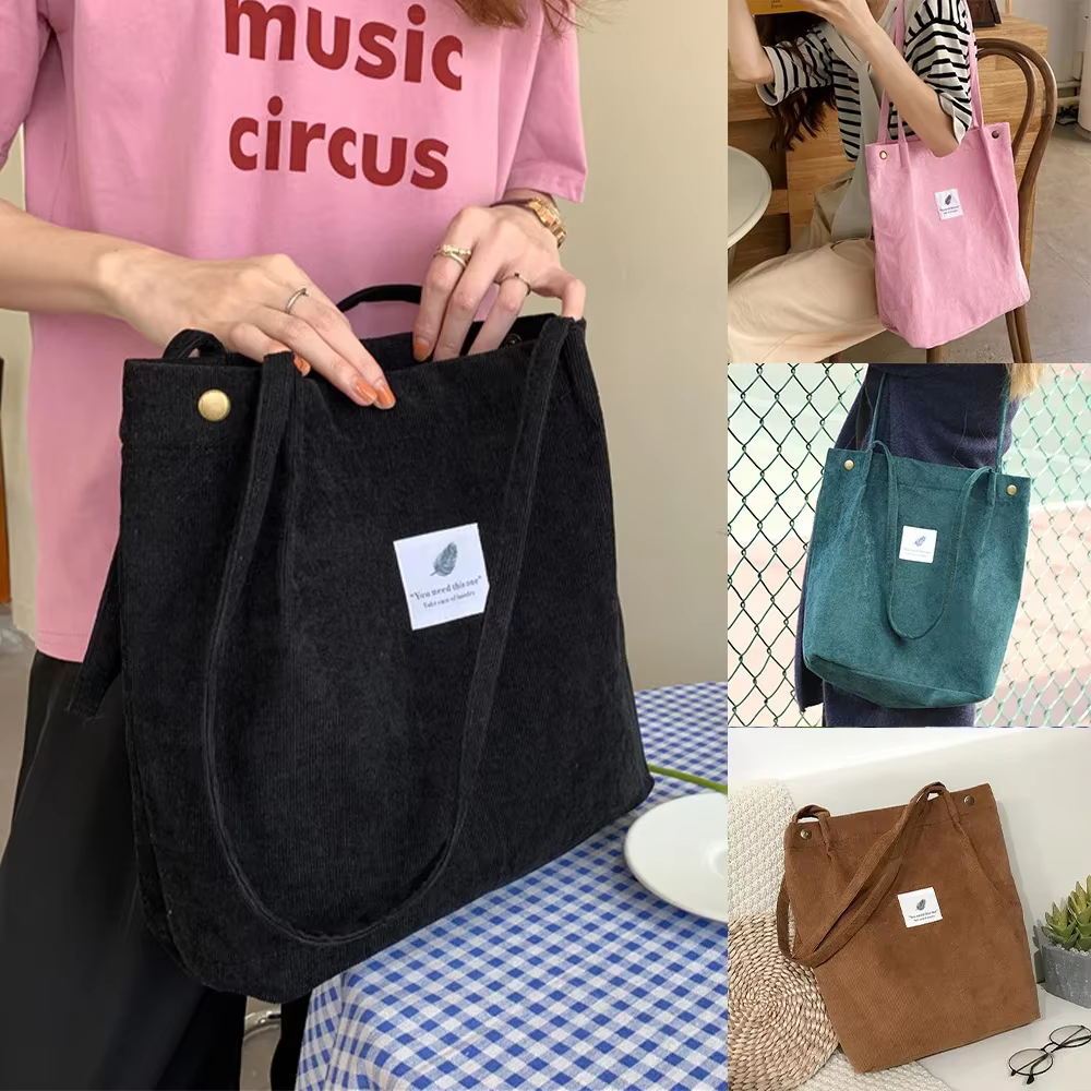 Sac à Main en Velours Côtelé pour Femme