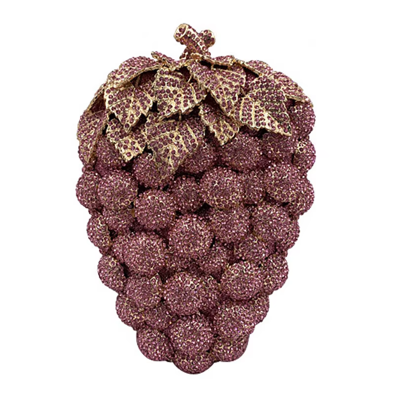 Mode raisin cristal sacs sac à main violet concepteur femmes fête embrayages Mini pochettes livraison directe mariage