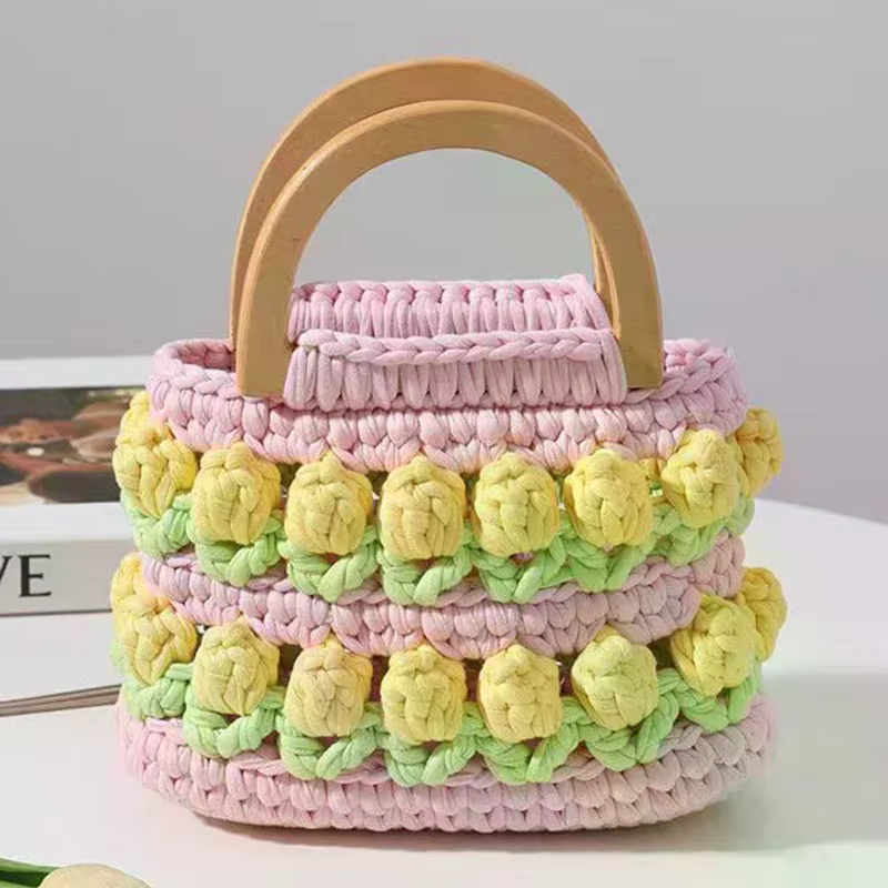 Poignée de sac en bois/plastique en forme