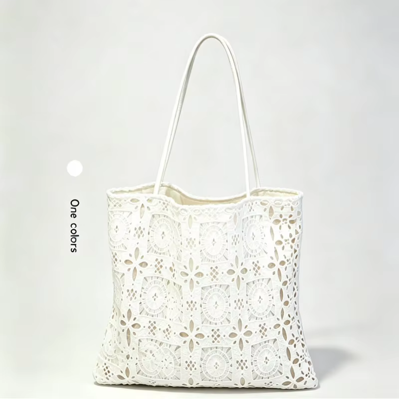 Sac à main blanc en dentelle à sequins