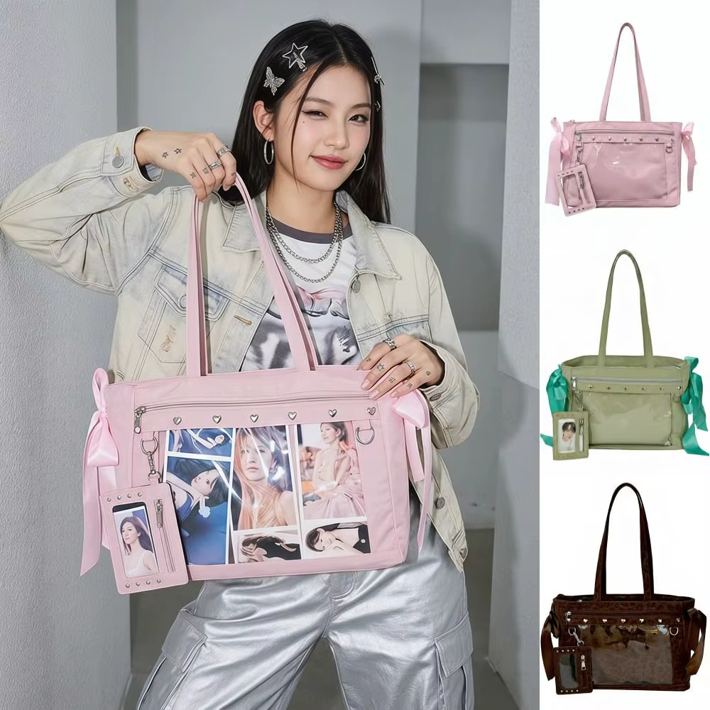 Sac à main Harajuku Y2K Ulzzang Ita Bag avec nœuds et rivets