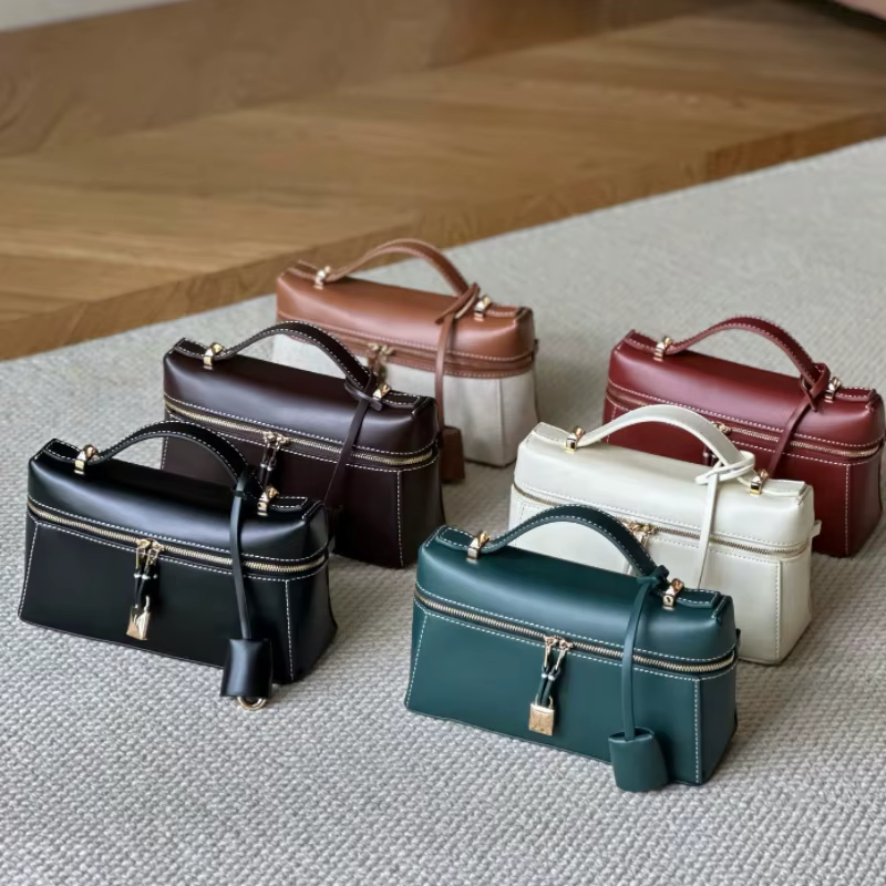 Sac à cosmétiques en cuir style vintage