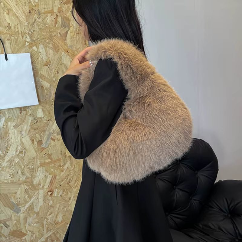 Sacs à bandoulière d'hiver décontractés en fourrure pour femmes