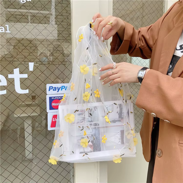 Sac à provisions pliable et réutilisable pour femme