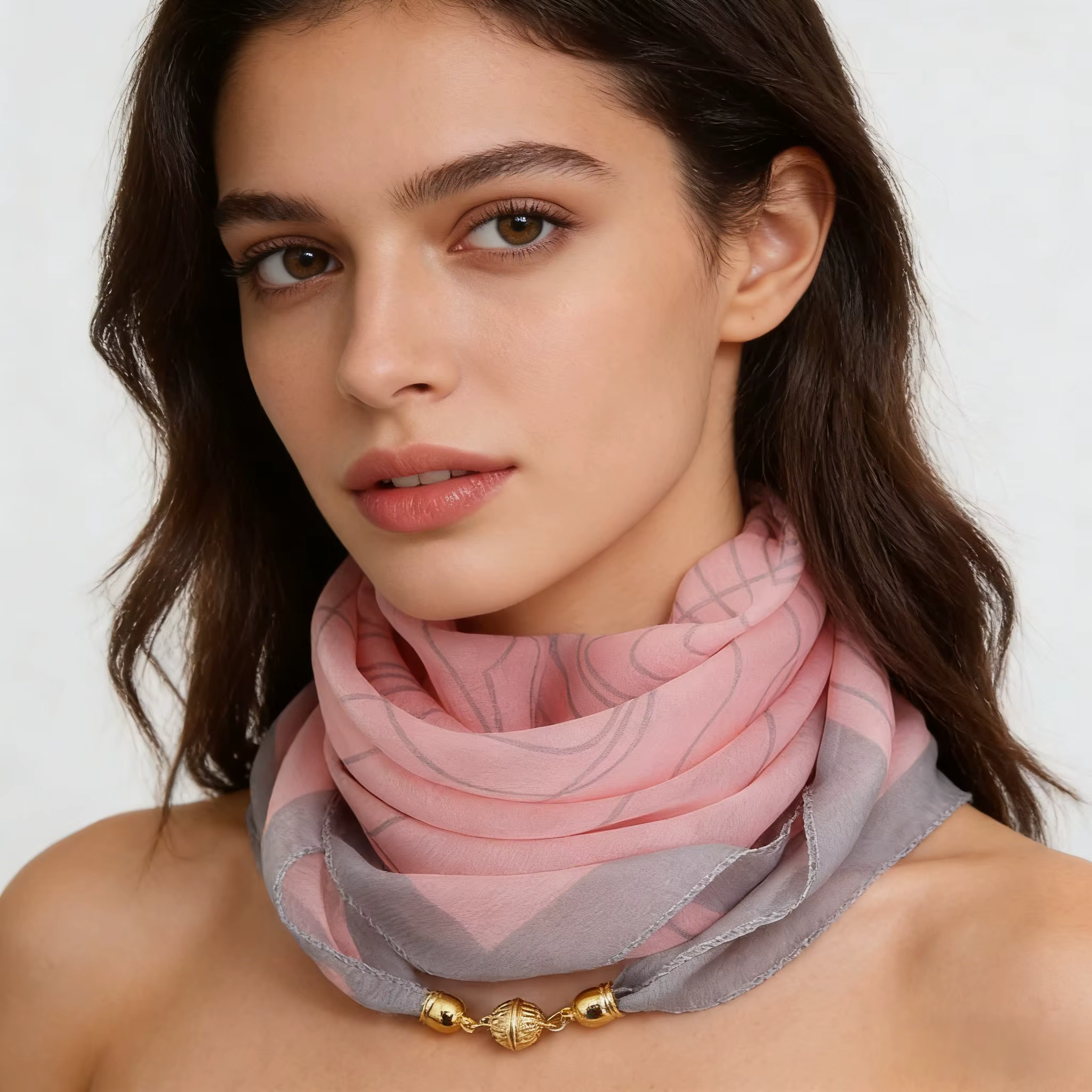 Écharpe de cou, petite écharpe polyvalente avec boucle magnétique