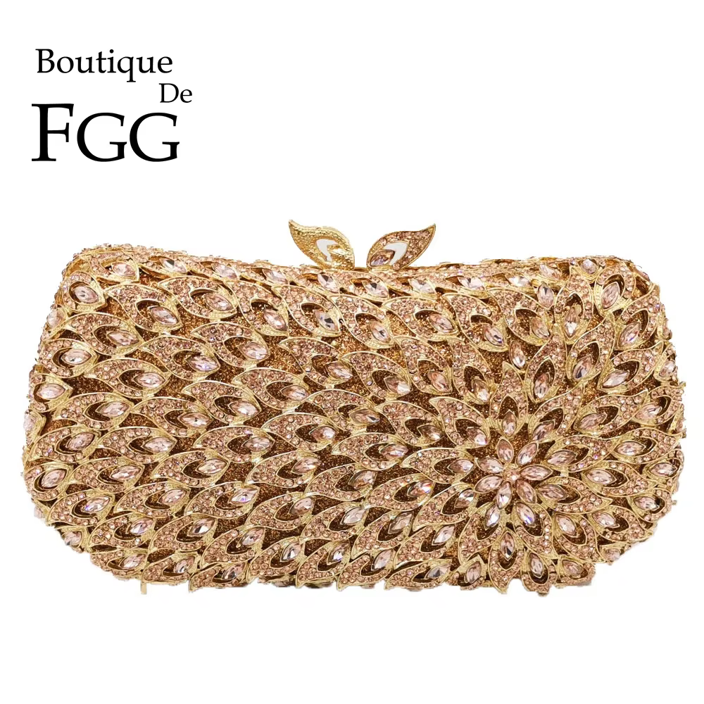 Boutique De FGG femmes élégantes soirée Minaudiere sacs De mariage mariée cristal pochette