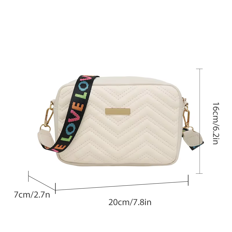 Rilibegan sac photo brodé matériau PU décontracté petit sac carré polyvalent sac à bandoulière unique