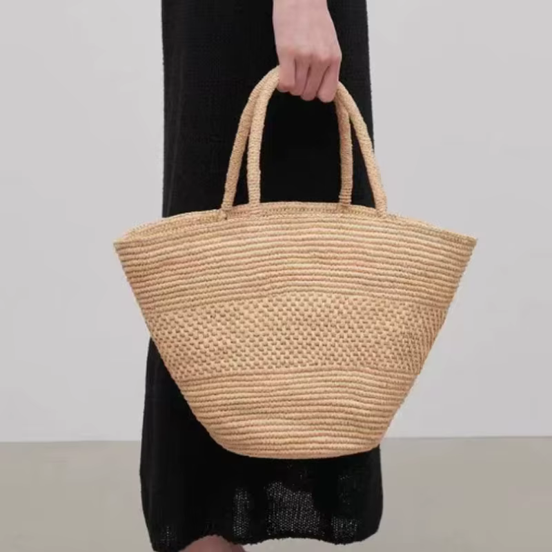 Mode plage naturel raphia paille sacs grand sac à main à bandoulière dame sac