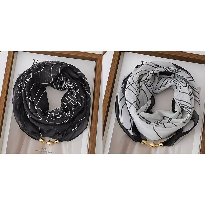 Écharpe de cou, petite écharpe polyvalente avec boucle magnétique